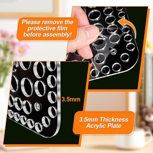 Rotating Paint Brush Holder 92 Holes and Large Compartment 360° Spinning Acrylic Paintbrush Holder Organizer Artist Brush Holder Watercolor Brush Stand Rack in Saudi Arabia