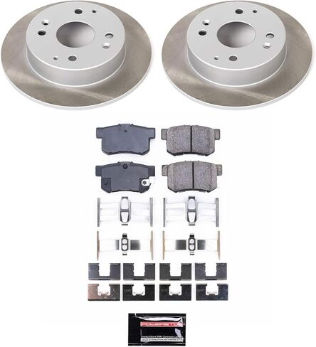 طقم فرامل خلفية PowerStop لسيارة Acura CL 1998-99 | هوندا أكورد 1998-02 - تيل الفرامل السيراميك + استبدال الدوارات شبه المطلية، SC1244 in Kuwait