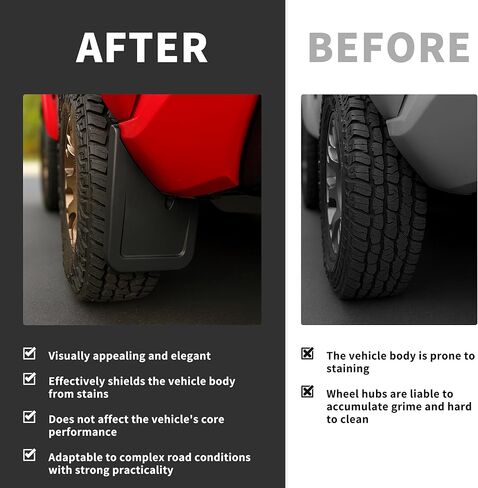 Mud Flaps Compatible with Toyota Tacoma 2024 2025 2026 Pickup 4PCS Exterior Accessories Front and Rear Tire Fenders Mudguards Kit Vehicle Wheel Liner in Kuwait