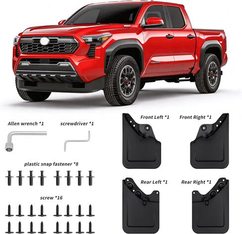 Mud Flaps Compatible with Toyota Tacoma 2024 2025 2026 Pickup 4PCS Exterior Accessories Front and Rear Tire Fenders Mudguards Kit Vehicle Wheel Liner in Kuwait