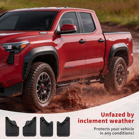 Mud Flaps Compatible with Toyota Tacoma 2024 2025 2026 Pickup 4PCS Exterior Accessories Front and Rear Tire Fenders Mudguards Kit Vehicle Wheel Liner in Kuwait
