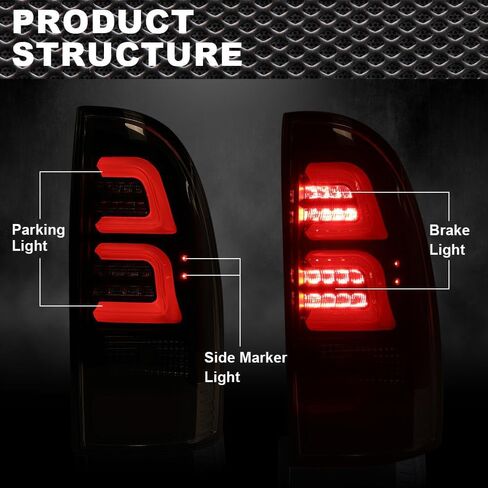 مصابيح LED الخلفية لتجميع مصباح الفرامل الخلفي الجانب الأيسر والأيمن متوافق مع Toyota Tacoma 2005-2015 8155004150 8156004150 8156104150 8155104150 أسود in Kuwait