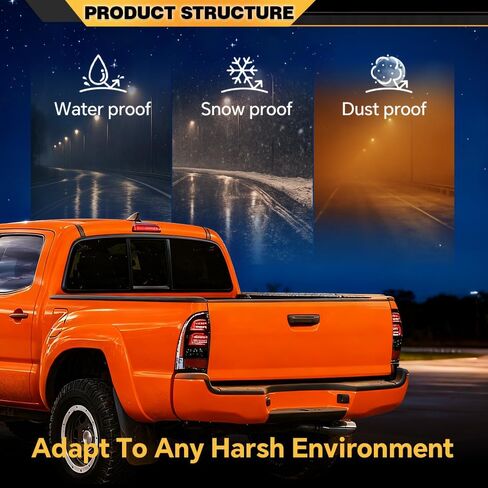 مصابيح LED الخلفية لتجميع مصباح الفرامل الخلفي الجانب الأيسر والأيمن متوافق مع Toyota Tacoma 2005-2015 8155004150 8156004150 8156104150 8155104150 أسود in Kuwait