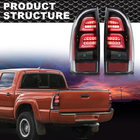 مصابيح LED الخلفية لتجميع مصباح الفرامل الخلفي الجانب الأيسر والأيمن متوافق مع Toyota Tacoma 2005-2015 8155004150 8156004150 8156104150 8155104150 أسود in Kuwait