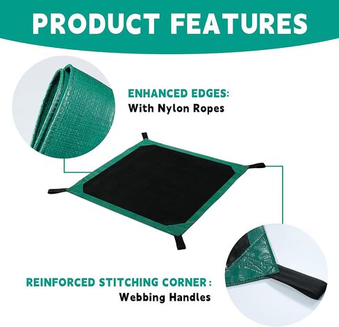 RAINDEWAY 6x6 Feet Leaf Tarp with Handles,10 Mil Small Tarp for Leaves,Multipurpose Tarps for Furniture,Sandbox,Firewood,Camping Tent,Patio in Saudi Arabia