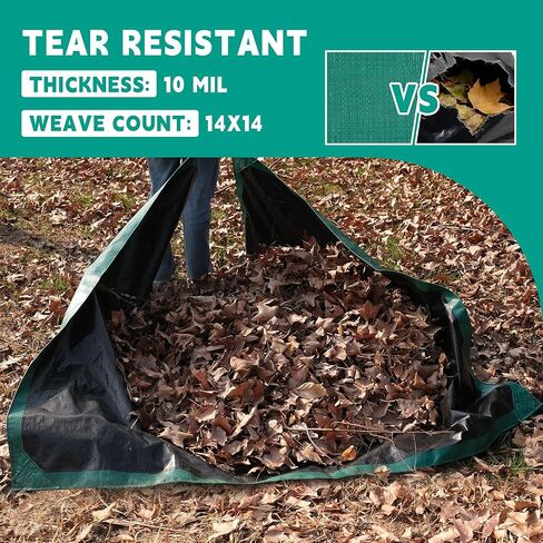 RAINDEWAY 6x6 Feet Leaf Tarp with Handles,10 Mil Small Tarp for Leaves,Multipurpose Tarps for Furniture,Sandbox,Firewood,Camping Tent,Patio in Saudi Arabia