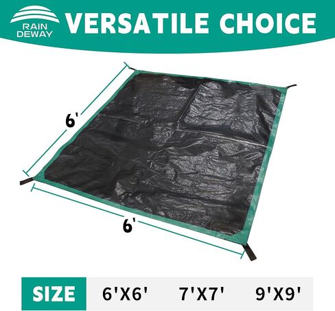 RAINDEWAY 6x6 Feet Leaf Tarp with Handles,10 Mil Small Tarp for Leaves,Multipurpose Tarps for Furniture,Sandbox,Firewood,Camping Tent,Patio in Saudi Arabia