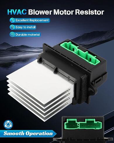 مقاوم محرك منفاخ التيار المتردد ECCPP مناسب لعام 2009-2020 لوحدة التحكم في مقاوم منفاخ سخان HVAC OE RU873، 4P1786، V33790012، 68078835AA، استبدال منظم مقاوم مروحة HVAC in Kuwait