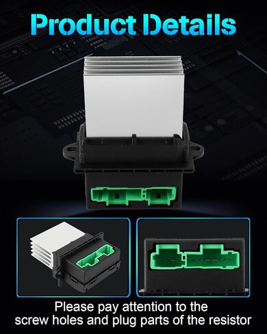 مقاوم محرك منفاخ التيار المتردد ECCPP مناسب لعام 2009-2020 لوحدة التحكم في مقاوم منفاخ سخان HVAC OE RU873، 4P1786، V33790012، 68078835AA، استبدال منظم مقاوم مروحة HVAC in Kuwait