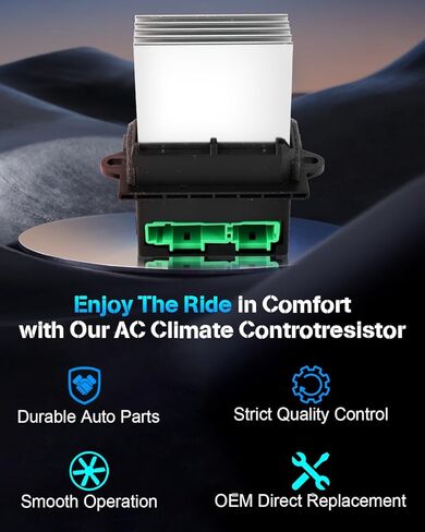 مقاوم محرك منفاخ التيار المتردد ECCPP مناسب لعام 2009-2020 لوحدة التحكم في مقاوم منفاخ سخان HVAC OE RU873، 4P1786، V33790012، 68078835AA، استبدال منظم مقاوم مروحة HVAC in Kuwait