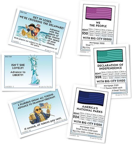 لعبة Late for the Sky America-Opoly 250th Board للعائلات، 2-6 لاعبين، للأعمار من 8 سنوات فما فوق، احتفالًا بالذكرى المئوية الأمريكية العظيمة! in Kuwait
