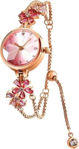 Women's Bracelet Watch Women Luxury Dress Bracelets Wrist Watches Japanese Quartz Ladies Stainless Steel Watch, Waterproof Brass Strap Watches for Women in Saudi Arabia