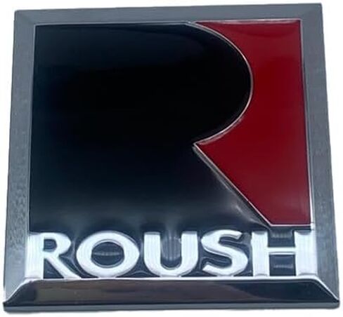 3D Large Metal ROUSH Letter Car Emblem Trunk Lid Sport Decal Car Badge Sticker ROUSH (Silver&Black&Red) in Saudi Arabia