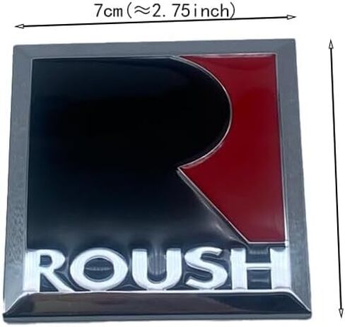 3D Large Metal ROUSH Letter Car Emblem Trunk Lid Sport Decal Car Badge Sticker ROUSH (Silver&Black&Red) in Saudi Arabia