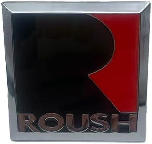 3D Large Metal ROUSH Letter Car Emblem Trunk Lid Sport Decal Car Badge Sticker ROUSH (Silver&Black&Red) in Saudi Arabia