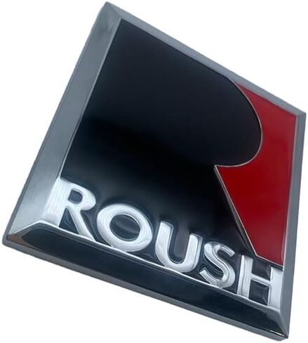 3D Large Metal ROUSH Letter Car Emblem Trunk Lid Sport Decal Car Badge Sticker ROUSH (Silver&Black&Red) in Saudi Arabia