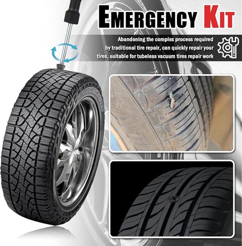 Turcee New 60PCS Car Screw in Tire Plugs,Self-Service Tire Repair Rubber Nail Kit Includes Screwdriver,Emergency Car Rubber Screw Tires Plugs for Tubeless Vacuum Tires in Saudi Arabia
