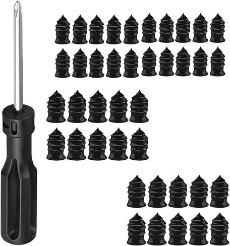 20PCS Car Tire Repair Nails Kit, 2 Sizes Self-Service Rubber Vacuum Tyre Screw in Plug with Screwdriver and Box, Spiral Automotive Fast Tire Repair Screw, Universal for Vehicles in Saudi Arabia