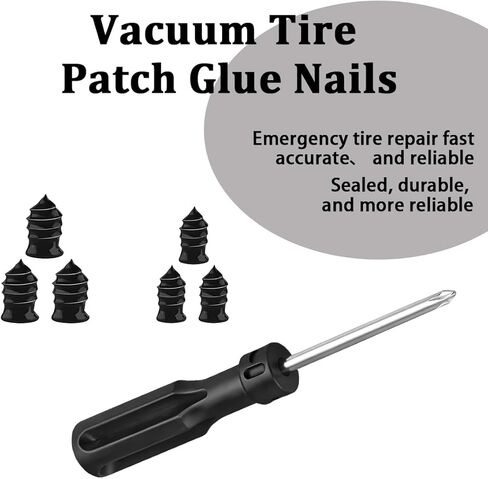 20PCS Car Tire Repair Nails Kit, 2 Sizes Self-Service Rubber Vacuum Tyre Screw in Plug with Screwdriver and Box, Spiral Automotive Fast Tire Repair Screw, Universal for Vehicles in Saudi Arabia
