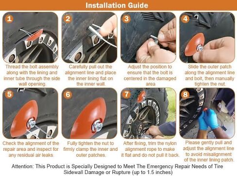CG Sidewall Slug Tire Repair Kit Tire Puncture Repair Kit Portable Side Wall Slug Emergency Repairs Tool Fits for ATV UTV SXS Lawnmower Tractor Golf Cart and Snow Blower Tires (3pack in Saudi Arabia