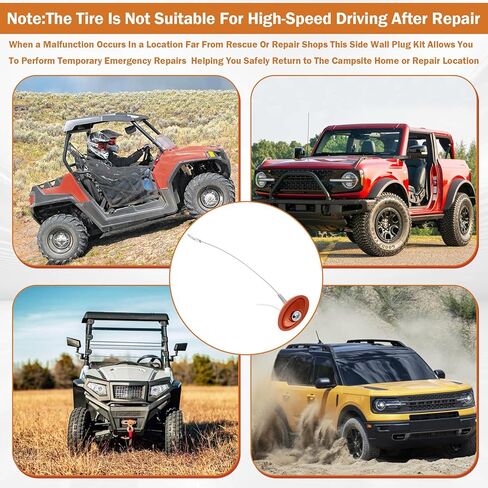 CG Sidewall Slug Tire Repair Kit Tire Puncture Repair Kit Portable Side Wall Slug Emergency Repairs Tool Fits for ATV UTV SXS Lawnmower Tractor Golf Cart and Snow Blower Tires (3pack in Saudi Arabia