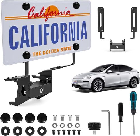 Front License Plate Holder Compatible with 2026 Tesla New Model Y Juniper with Silicone Plate Frame Anti-Theft Aluminum License Plate Mount Fit for Model Y Juniper - No Drill No Adhesive in Saudi Arabia