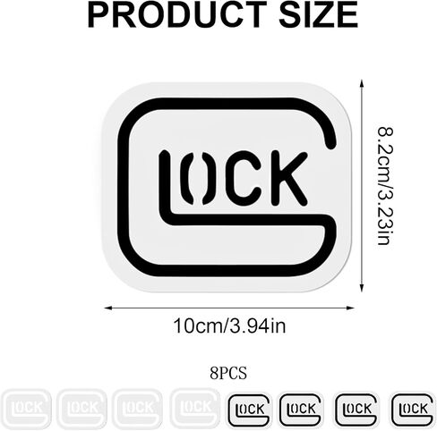 8 Pack Glock Pistol Vinyl Decal Stickers & Decals for Car, Truck, Locker, Mailbox, Fridge, Water Bottle, Flask, Laptop in Saudi Arabia