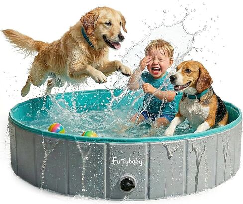 Furrybaby Foldable Dog Pool Non-Slip Hard Bath Tub Indoor Outdoor Pets Kids in Saudi Arabia