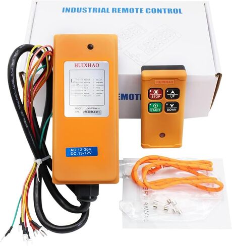 HUIHXAO Hoist Accessories AC 110V 4 Button Wireless Crane Remote Control - Industrial Grade Radio Remote Controller,Transmitter and Receiver,PA66 Corrosion-Resistant Material in Saudi Arabia