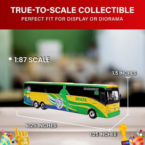 النسخ المتماثلة المميزة مدرب Van Hool CX-45: منتخب البرازيل لكأس العالم 1:87 (HO) نموذج حافلة مصبوبة in Kuwait