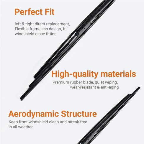 Front Windshield Wiper Blades Compatible with BMW E65 745i 750i 760i Left & Right Side in Saudi Arabia