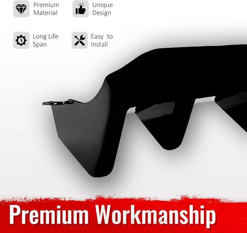 شفة ممتصة للصدمات الخلفية من IKON MOTORSPORTS، متوافقة مع 2015-2021 Subaru WRX & WRX STI، طراز HT، أسود لامع ABS زعنفة القرش الخلفية السفلية سبويلر هوائي سد الذقن فاصل الستارة قطعة واحدة in Kuwait