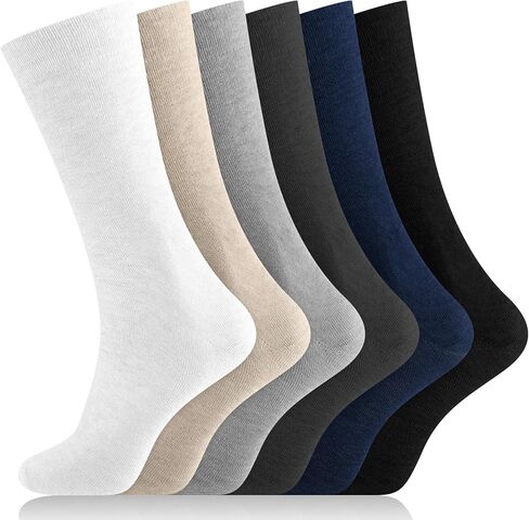 6 Pairs Linen Socks Men Thin Breathable Linen Natural Moisture-wicking Crew Socks for Men Women in Saudi Arabia