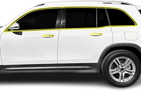 تصميمات BOGAR TECH لسيارة Mercedes-Benz GLB 2020-2026 حذف الكروم للنافذة الجانبية - طبقة خارجية من الفينيل مقطوعة مسبقًا، مظهر تعتيم أسود لامع in Kuwait