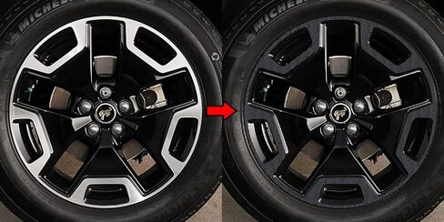 SlickMod Chrome Delete Blackout Vinyl Overlay for 2021-2022 Ford Bronco Sport 18" Wheel Rims (Satin Black) in Kuwait