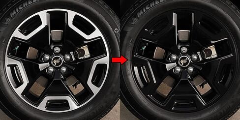 SlickMod Chrome Delete Blackout Vinyl Overlay for 2021-2022 Ford Bronco Sport 18" Wheel Rims (Satin Black) in Kuwait