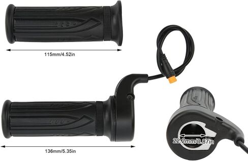 Electric Bike Throttle Handle with Waterproof Connector, 20X Scooter Speed Grip for 22.2mm Handlebar, Compatible with 12V 24V 36V 48V 72V Conversion Kits in Saudi Arabia