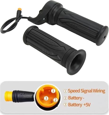 Electric Bike Throttle Handle with Waterproof Connector, 20X Scooter Speed Grip for 22.2mm Handlebar, Compatible with 12V 24V 36V 48V 72V Conversion Kits in Saudi Arabia