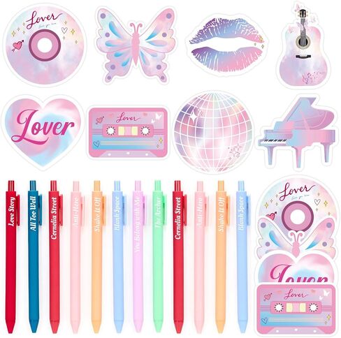 12 Set Singer Sticky Notes with Cute Music-Inspired Gel Pens, Era’s Singer Self Stick Notes Memo Pads for Home School Birthday Party Favors Gifts Office Supplies for Music Fans in Saudi Arabia