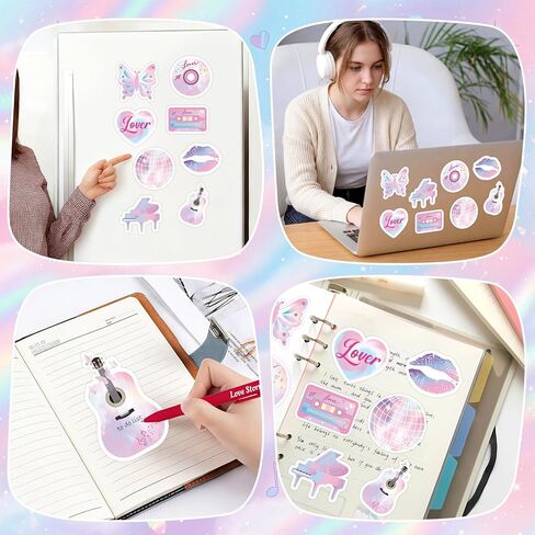 12 Set Singer Sticky Notes with Cute Music-Inspired Gel Pens, Era’s Singer Self Stick Notes Memo Pads for Home School Birthday Party Favors Gifts Office Supplies for Music Fans in Saudi Arabia