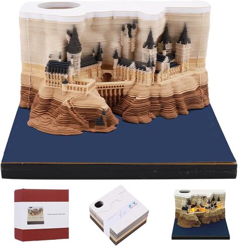3D Calendar 2026 3D Memo Pad Hand Torn Construction Paper Sculpture Artwork,Exquisite Creative Non-Stick Sticky Note DIY Post Notes, Cards for Office Home Gifts Ornaments in Saudi Arabia