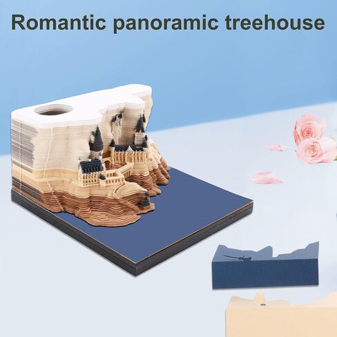 3D Calendar 2026 3D Memo Pad Hand Torn Construction Paper Sculpture Artwork,Exquisite Creative Non-Stick Sticky Note DIY Post Notes, Cards for Office Home Gifts Ornaments in Saudi Arabia