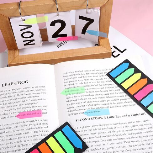 1200Pcs Sticky Tabs, Fluorescent Translucent Stickys Note Flags Page Markers Sticky Tab,Page Marking Annotation Tabs for Annotating Books in Kuwait