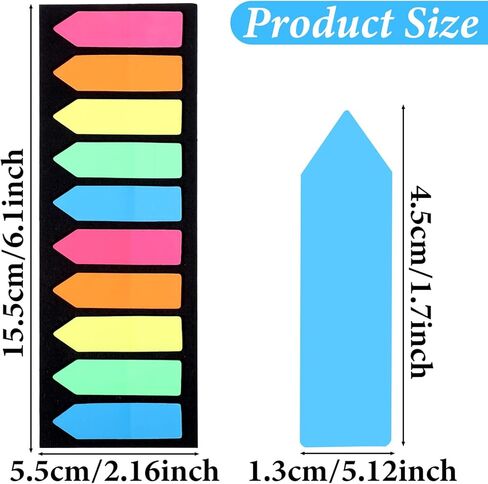 1200Pcs Sticky Tabs, Fluorescent Translucent Stickys Note Flags Page Markers Sticky Tab,Page Marking Annotation Tabs for Annotating Books in Kuwait