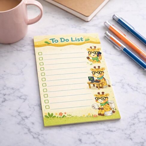 Giraffe Gifts – 4x6 Sticky Notes, 50 Sheets Notepad with Cute Giraffes, Birthday Gifts for Men, Women, Office Coworker, Friend in Saudi Arabia
