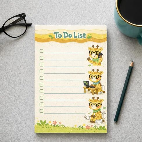 Giraffe Gifts – 4x6 Sticky Notes, 50 Sheets Notepad with Cute Giraffes, Birthday Gifts for Men, Women, Office Coworker, Friend in Saudi Arabia