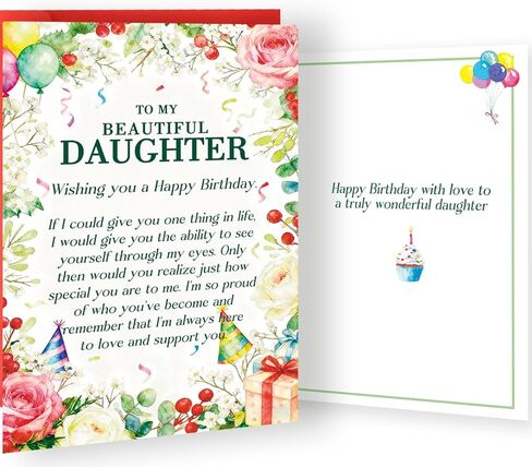 Son Birthday Card – Son Birthday Gift with Loving Message, Meaningful Birthday Card from Mom or Dad, Printed Message Inside, 8 x 5.3 Inches in Saudi Arabia