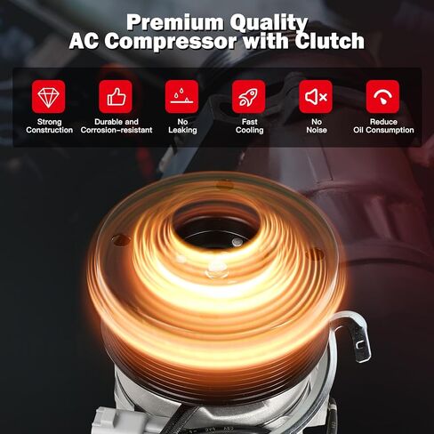 Cciyu التيار المتناوب مضخة الضاغط مناسبة لتويوتا تندرا 4.6L 5.7L 2007-2021 يستبدل ضاغط التيار المتردد للسيارة 157325 158325 in Kuwait