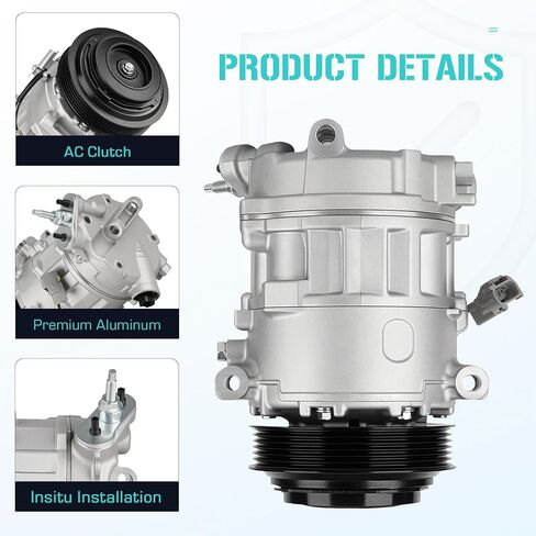 AC Compressor with Clutch Fit for 2014-2022 Jeep Cherokee 2.4L, 2015-2017 Chrysler 200 2.4L, Replace CO 29136C, Air Condition automotive replacement in Kuwait