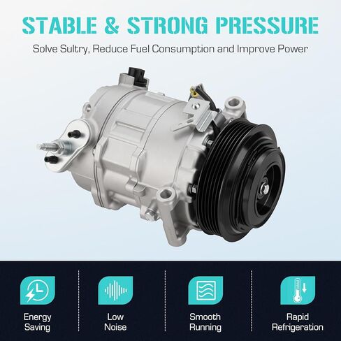 AC Compressor with Clutch Fit for 2014-2022 Jeep Cherokee 2.4L, 2015-2017 Chrysler 200 2.4L, Replace CO 29136C, Air Condition automotive replacement in Kuwait